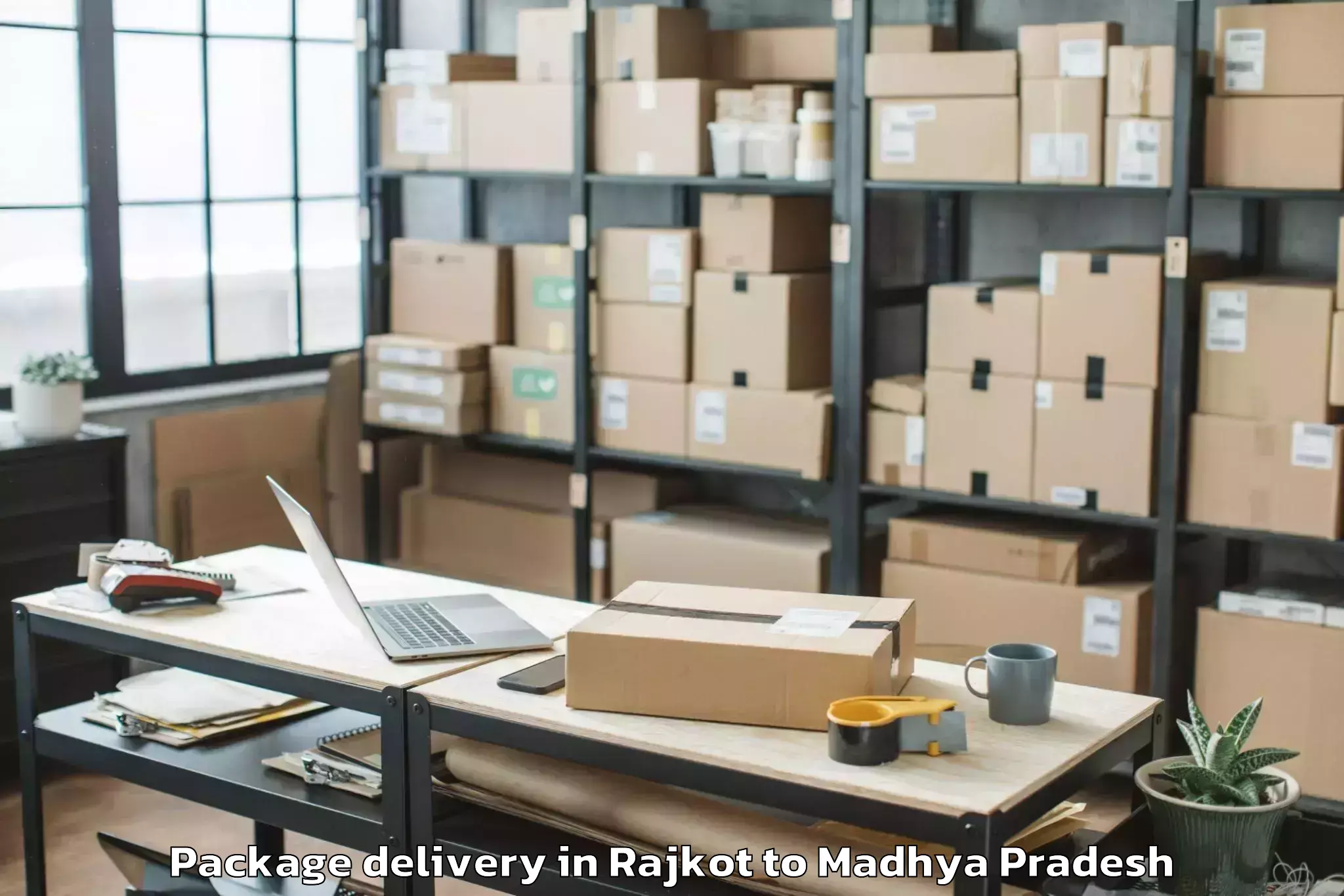 Book Rajkot to Peoples University Bhopal Package Delivery Online